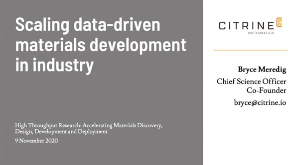 Scaling data-driven materials development in industry