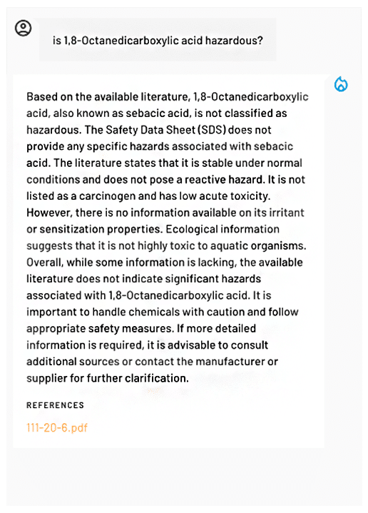 is 1,8-Octanedicarboxylic acid hazardous?