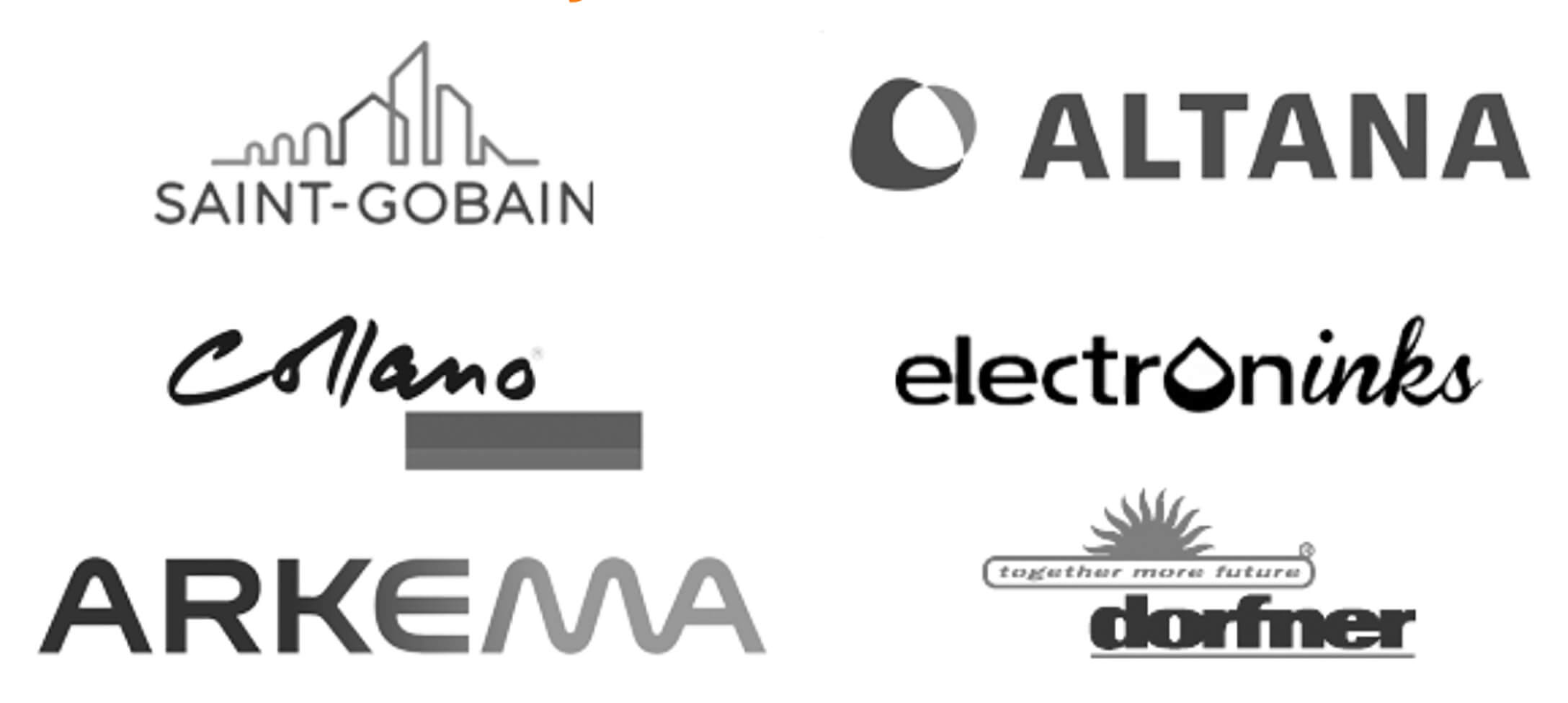 Saint-Gobain, Altana, Collano, Electroninks, Arkema, Dorfner