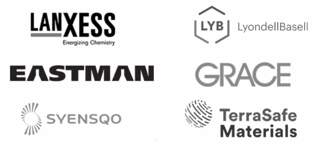 Lanxess, Eastman, Svensqo, LyondellBasell, GRACE, TerraSafe Materials