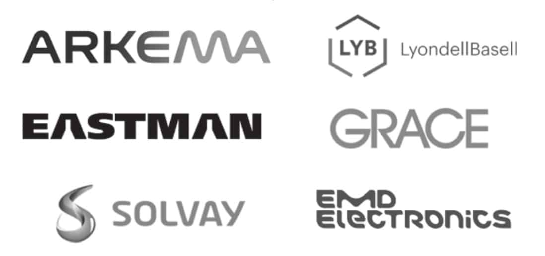 Arkema, Eastman, Solvay, LyondellBasell, GRACE, EMD Electronics